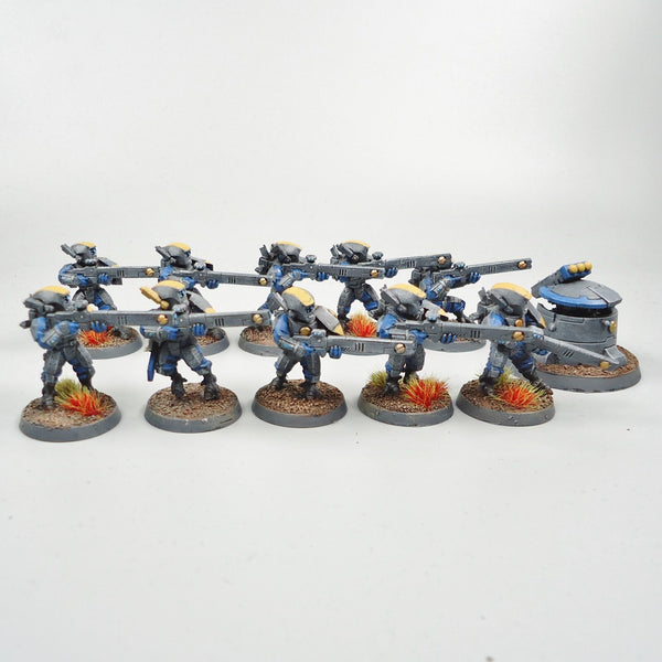 Tau Empire Fire Warriors x10 Painted And Based - Warhammer Army 40k