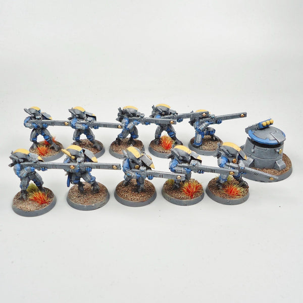 Tau Empire Fire Warriors x10 Painted And Based - Warhammer Army 40k