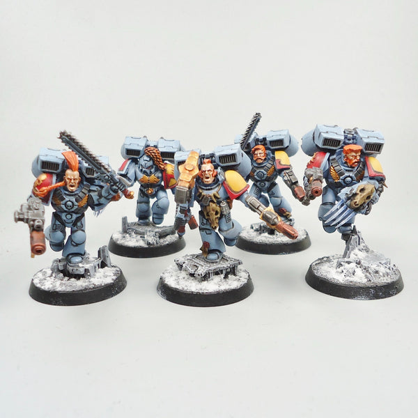 Space Wolves Jump Pack Marines x5 Painted -  Warhammer 40k Army Space Marines