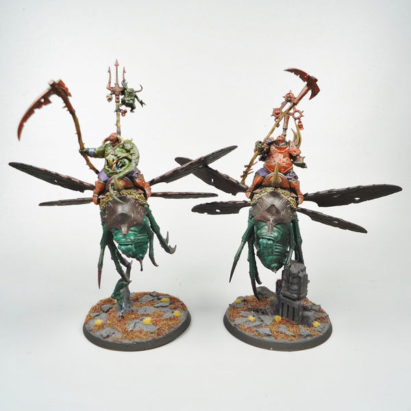 Warhammer Age Of Sigmar Army Maggotkin of Nurgle Pusgoyle Blightlords x2 Painted