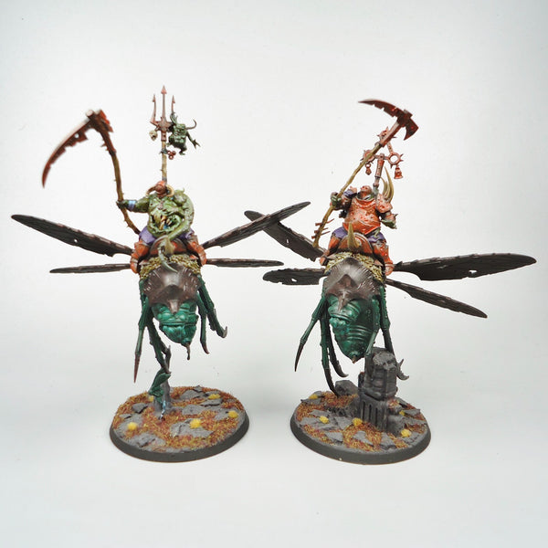 Warhammer Age Of Sigmar Army Maggotkin of Nurgle Pusgoyle Blightlords x2 Painted