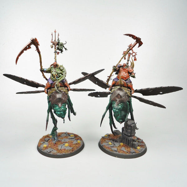 Warhammer Age Of Sigmar Army Maggotkin of Nurgle Pusgoyle Blightlords x2 Painted
