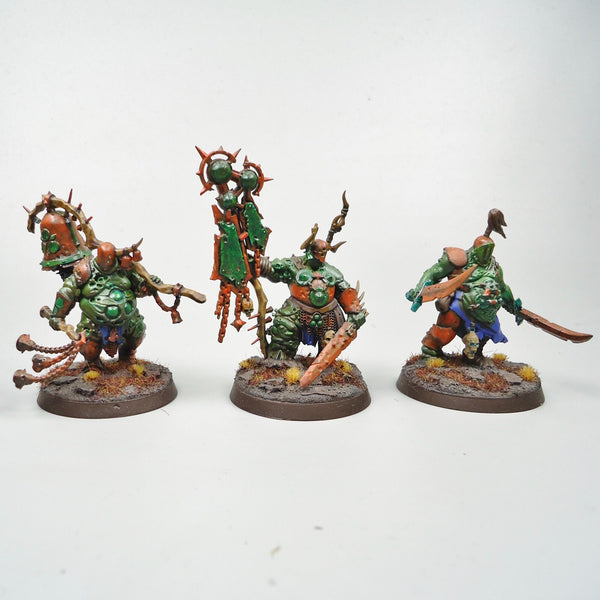 Warhammer Age Of Sigmar Army Maggotkin of Nurgle Blightkings x5 Painted