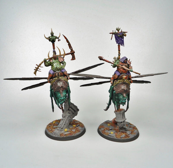 Warhammer Age Of Sigmar Army Maggotkin of Nurgle Pusgoyle Blightlords x2 Painted