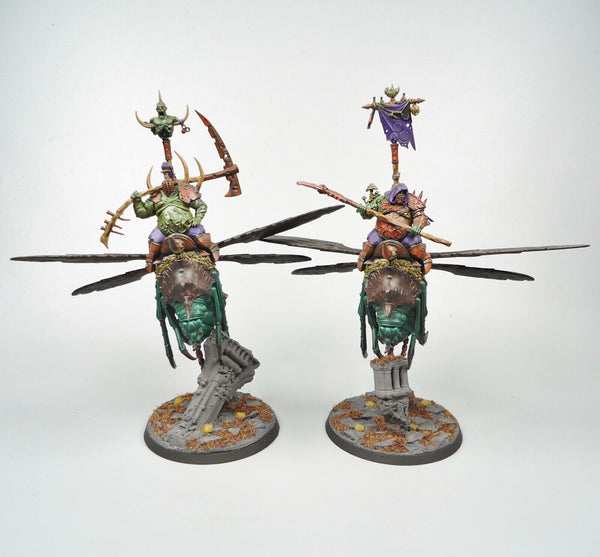 Warhammer Age Of Sigmar Army Maggotkin of Nurgle Pusgoyle Blightlords x2 Painted
