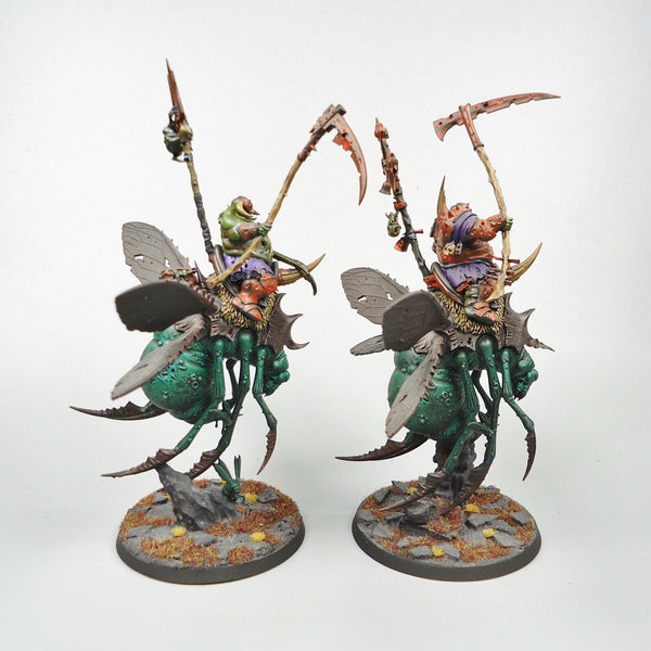 Warhammer Age Of Sigmar Army Maggotkin of Nurgle Pusgoyle Blightlords x2 Painted