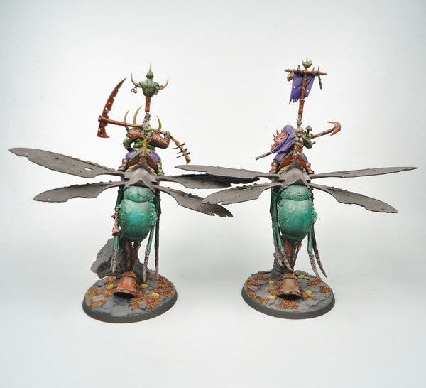 Warhammer Age Of Sigmar Army Maggotkin of Nurgle Pusgoyle Blightlords x2 Painted