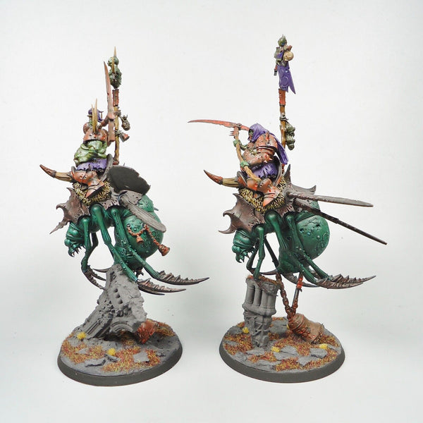 Warhammer Age Of Sigmar Army Maggotkin of Nurgle Pusgoyle Blightlords x2 Painted
