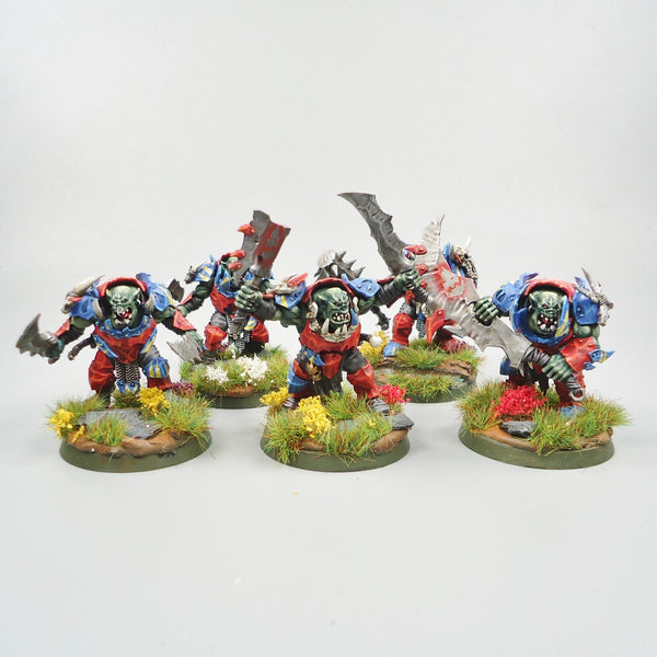 Warhammer Fantasy Age of Sigmar Army Orruk Warclans Ironjawz Brutes x5 Painted