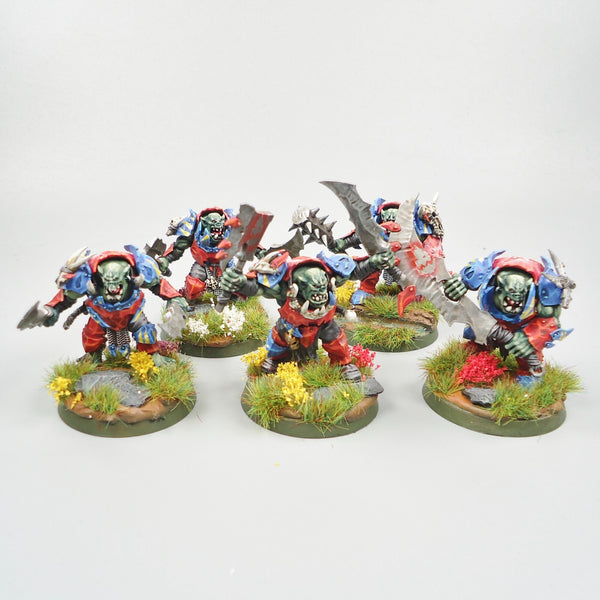 Warhammer Fantasy Age of Sigmar Army Orruk Warclans Ironjawz Brutes x5 Painted