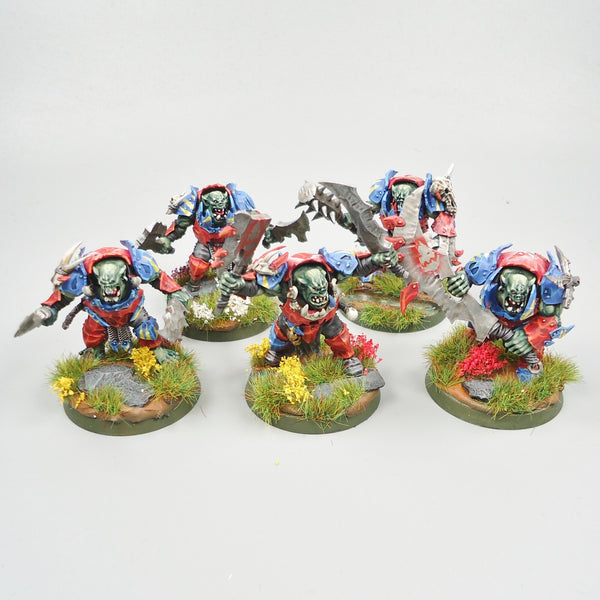 Warhammer Fantasy Age of Sigmar Army Orruk Warclans Ironjawz Brutes x5 Painted