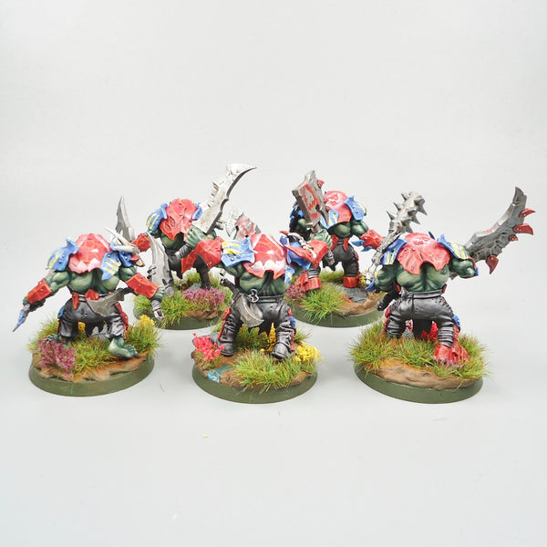Warhammer Fantasy Age of Sigmar Army Orruk Warclans Ironjawz Brutes x5 Painted