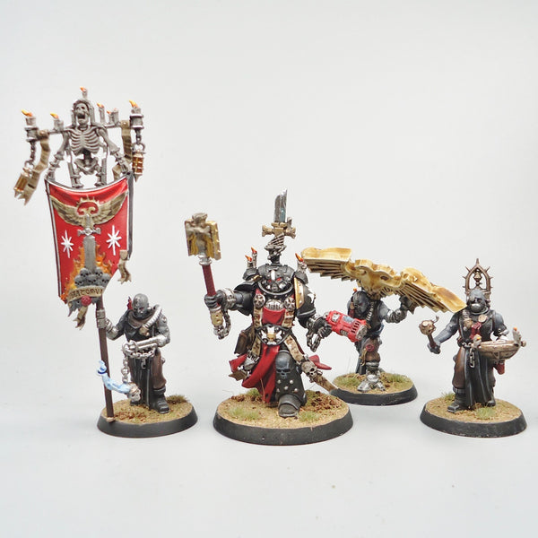 Warhammer 40k Army Space Marines Black Templars Grimaldus & Retinue Painted