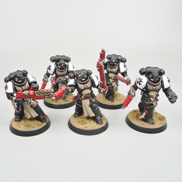 Warhammer 40k Army Space Marines Black Templars Initiates x5 Painted