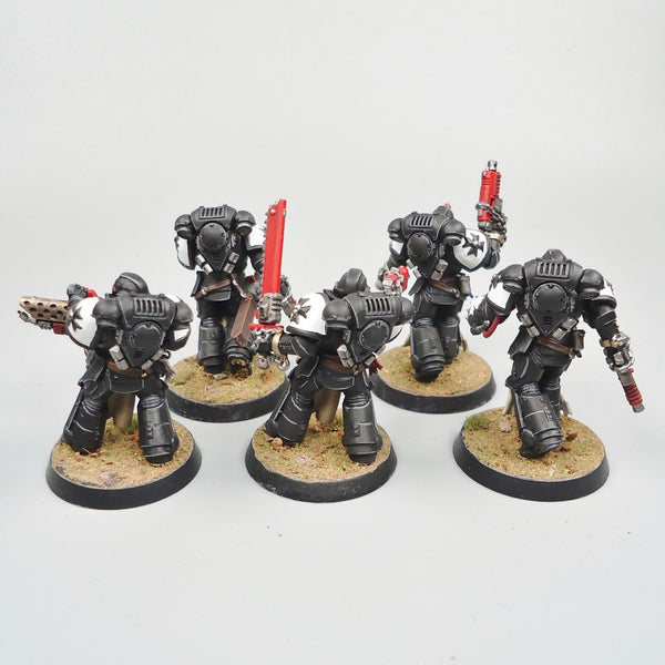 Warhammer 40k Army Space Marines Black Templars Initiates x5 Painted