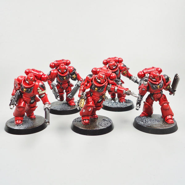 Warhammer 40k Army Space Marines  Blood Angels Assault Intercessors x5 Painted