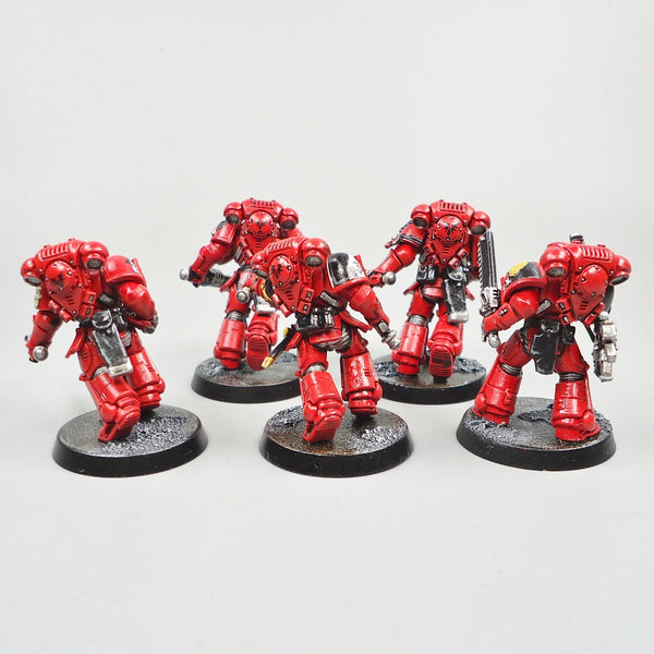 Warhammer 40k Army Space Marines  Blood Angels Assault Intercessors x5 Painted