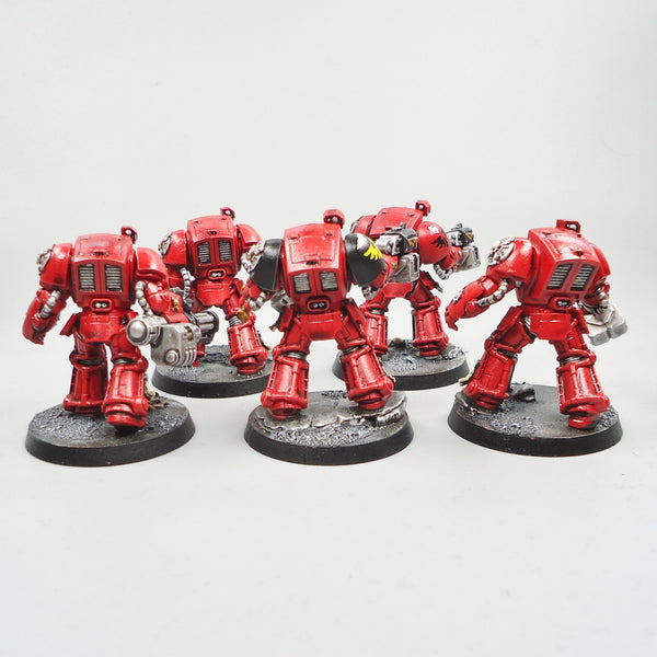 Warhammer 40k Army Space Marines  Blood Angels Terminators x5 Painted