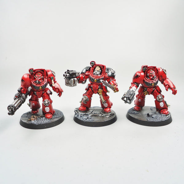 Warhammer 40k Army Space Marines  Blood Angels Terminators x5 Painted