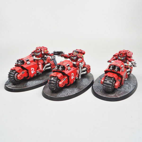 Warhammer 40k Army Space Marines  Blood Angels Primaris Outriders x3 Painted