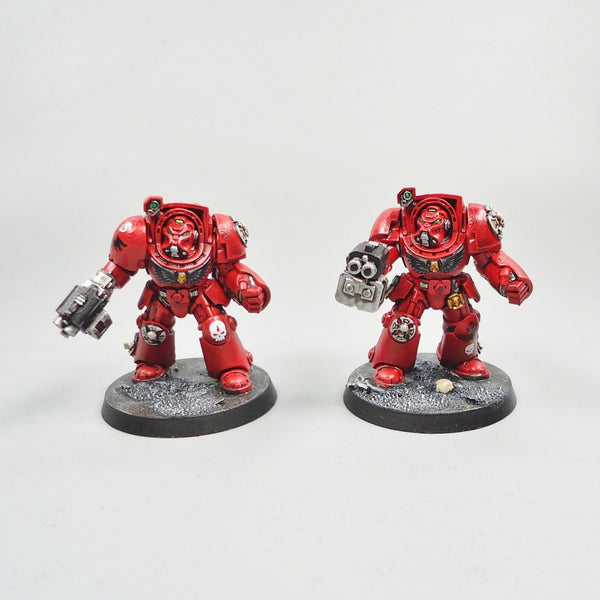 Warhammer 40k Army Space Marines  Blood Angels Terminators x5 Painted