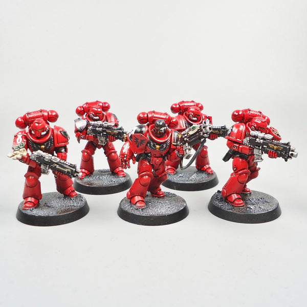 Warhammer 40k Army Space Marines  Blood Angels Primaris Intercessors x5 Painted