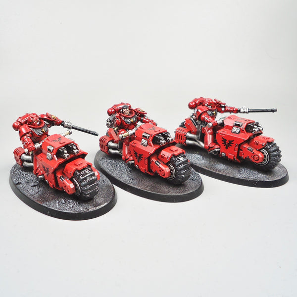 Warhammer 40k Army Space Marines  Blood Angels Primaris Outriders x3 Painted