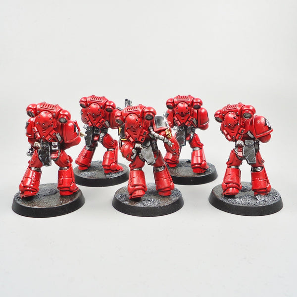 Warhammer 40k Army Space Marines  Blood Angels Primaris Intercessors x5 Painted