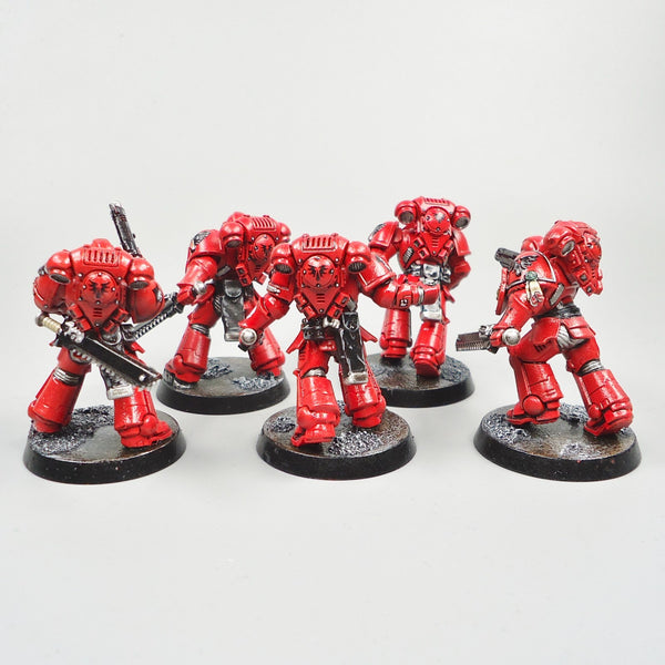 Warhammer 40k Army Space Marines  Blood Angels Assault Intercessors x5 Painted