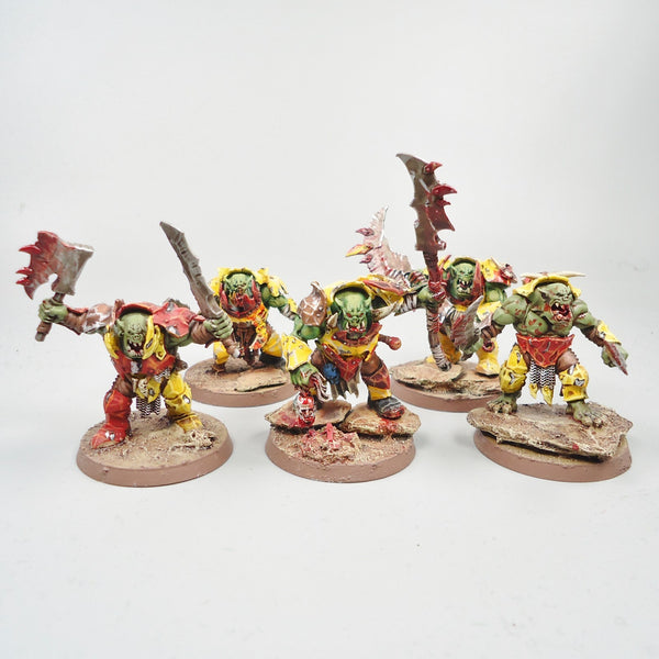 Warhammer Army Age of Sigmar Brutes x5 Painted - Orruk Ironjawz