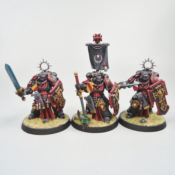 Warhammer 40k Army Space Marines Black Templars Bladeguard Veterans x3 Painted