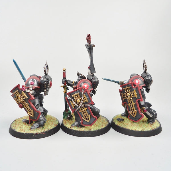 Warhammer 40k Army Space Marines Black Templars Bladeguard Veterans x3 Painted