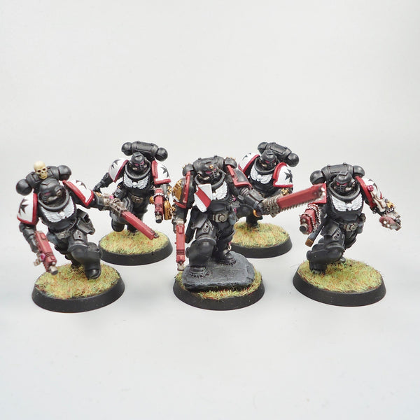Warhammer 40k Army Space Marines Black Templars Assault Intercessors x5 Painted