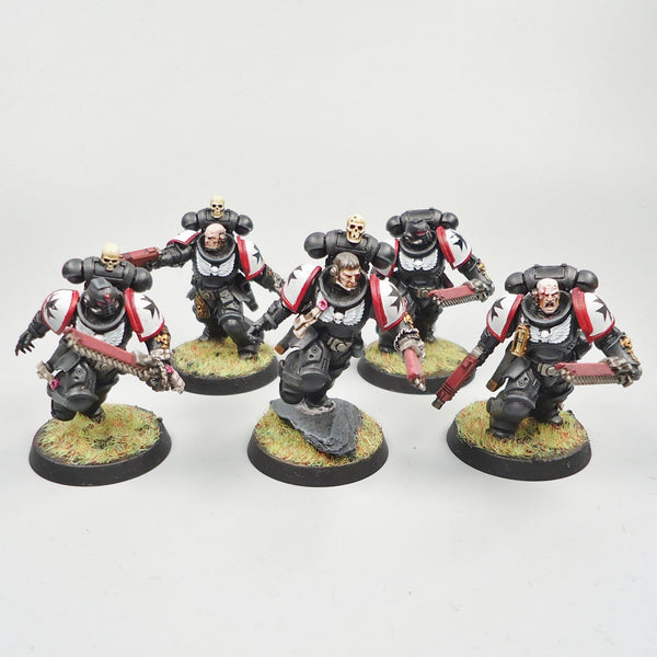 Warhammer 40k Army Space Marines Black Templars Assault Intercessors x5 Painted