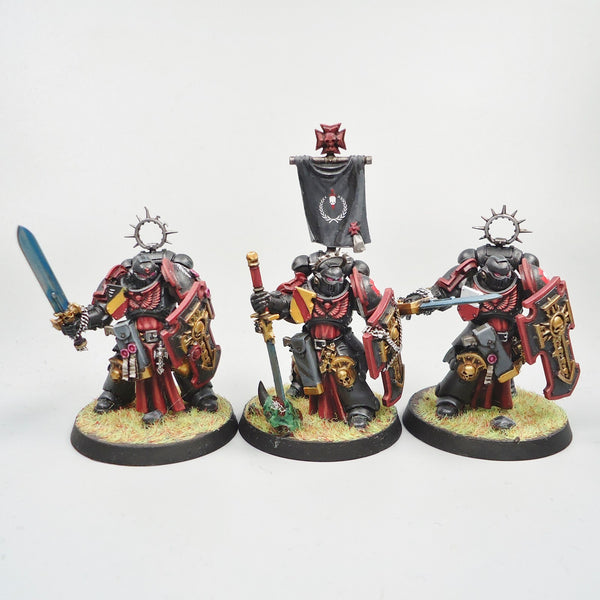 Warhammer 40k Army Space Marines Black Templars Bladeguard Veterans x3 Painted