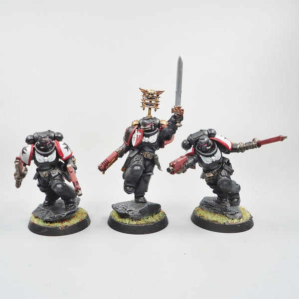 Warhammer 40k Army Space Marines Black Templars Assault Intercessors x3 Painted