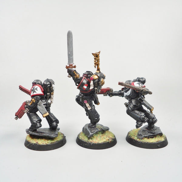 Warhammer 40k Army Space Marines Black Templars Assault Intercessors x3 Painted