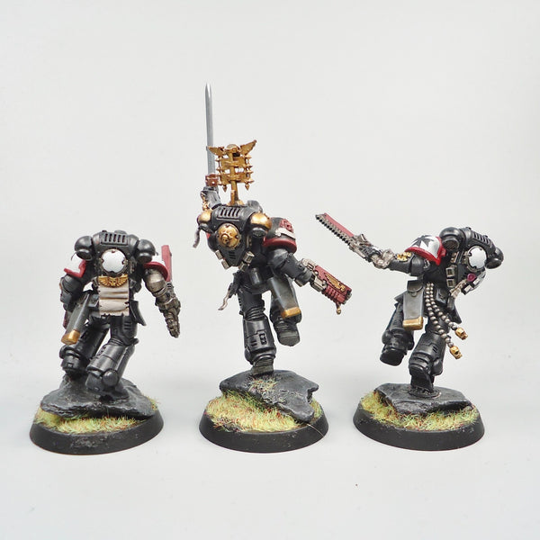 Warhammer 40k Army Space Marines Black Templars Assault Intercessors x3 Painted