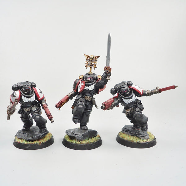 Warhammer 40k Army Space Marines Black Templars Assault Intercessors x3 Painted