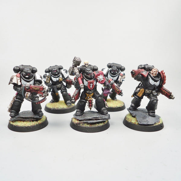 Warhammer 40k Army Space Marines Black Templars Primaris Intercessors x5 Painted