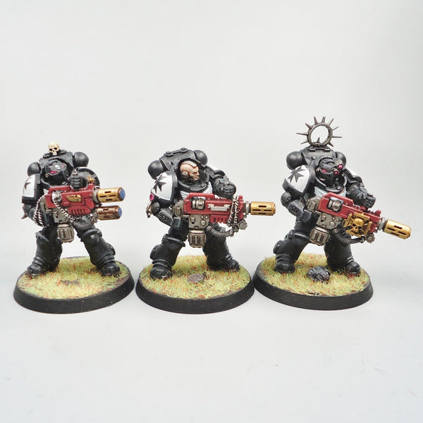 Warhammer 40k Army Space Marines Black Templars Eradicators x3 Painted