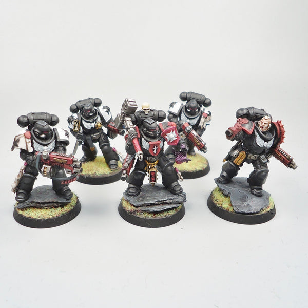 Warhammer 40k Army Space Marines Black Templars Primaris Intercessors x5 Painted