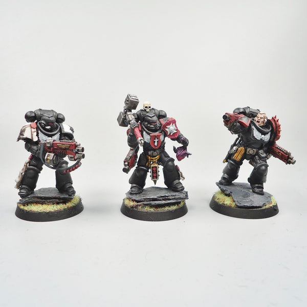 Warhammer 40k Army Space Marines Black Templars Primaris Intercessors x5 Painted