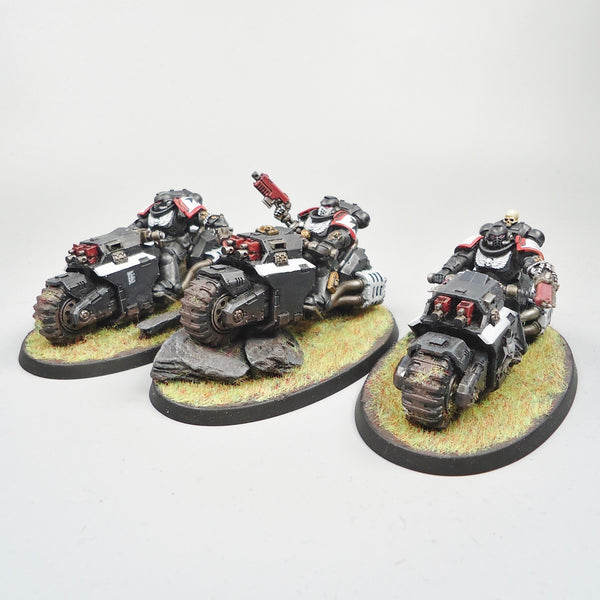 Warhammer 40k Army Space Marines Black Templars Primaris Outriders x3 Painted