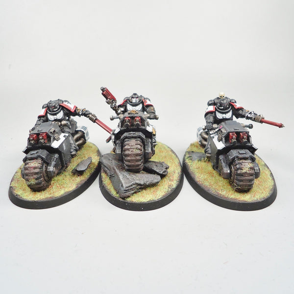 Warhammer 40k Army Space Marines Black Templars Primaris Outriders x3 Painted
