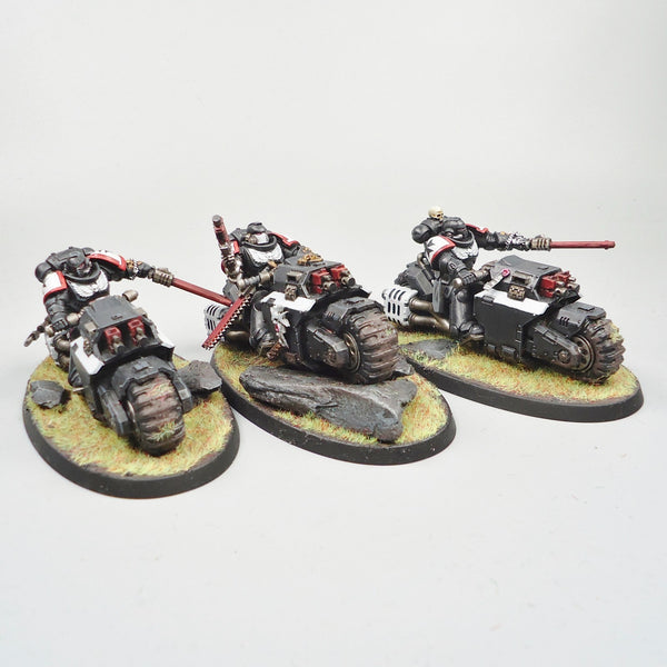 Warhammer 40k Army Space Marines Black Templars Primaris Outriders x3 Painted