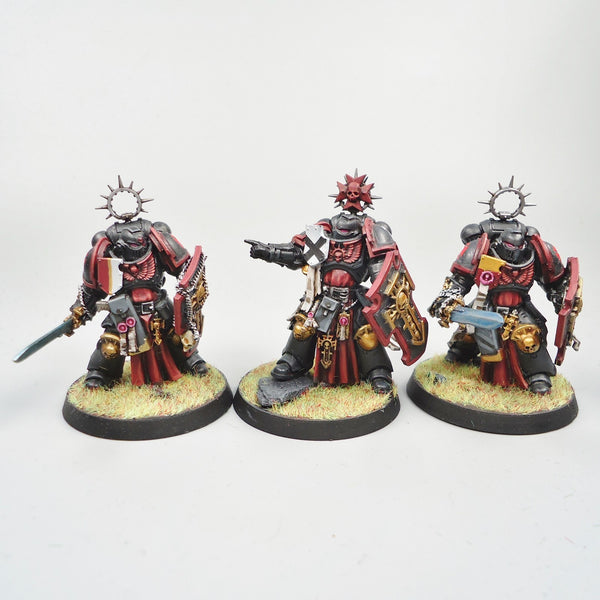 Warhammer 40k Army Space Marines Black Templars Bladeguard Veterans x3 Painted