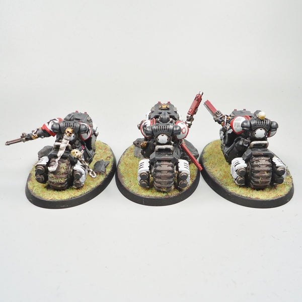 Warhammer 40k Army Space Marines Black Templars Primaris Outriders x3 Painted