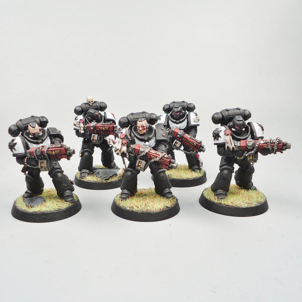 Warhammer 40k Army Space Marines Black Templars Primaris Intercessors x5 Painted