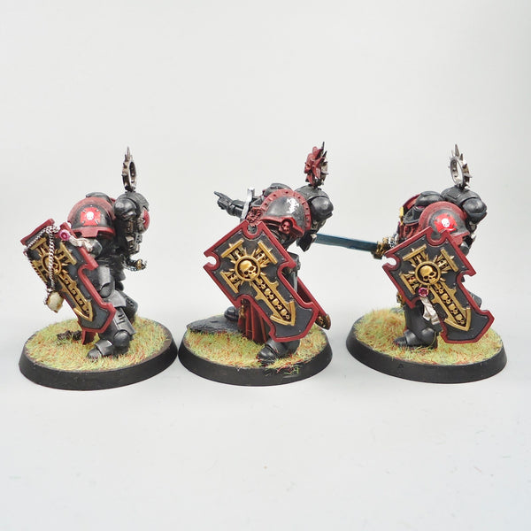 Warhammer 40k Army Space Marines Black Templars Bladeguard Veterans x3 Painted